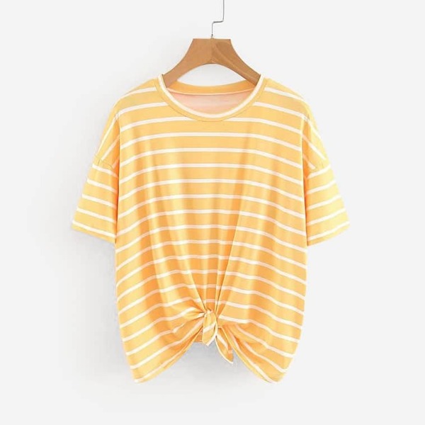 

Drop Shoulder Knot Hem Tee