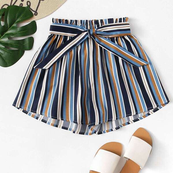 

Frill Trim Striped Shorts