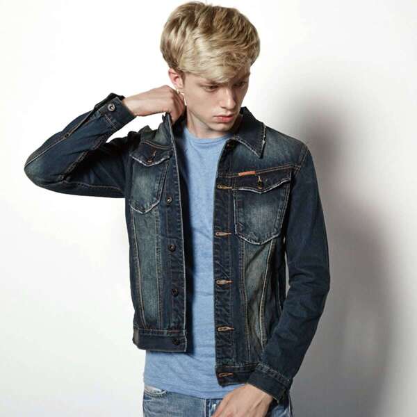 

Men Trucker Denim Jacket, Blue