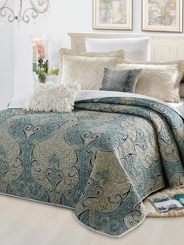 paisley print bedspread shein