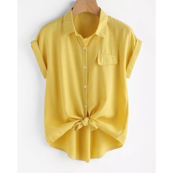 

Plus Single Breasted Knot Blouse