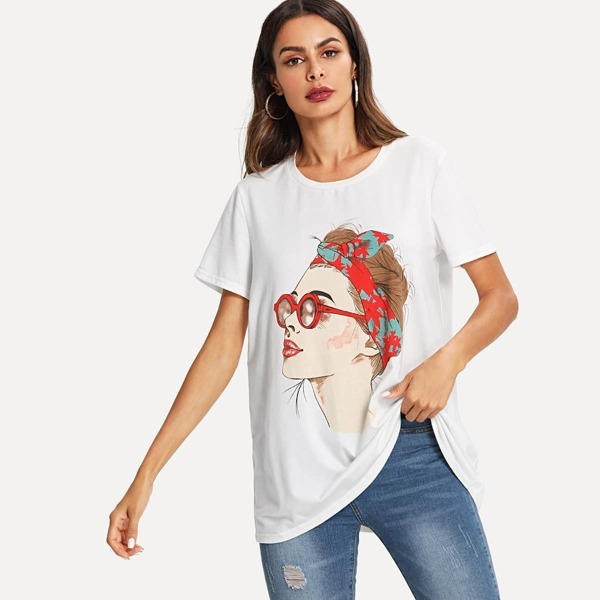 

Figure Print Tunic Tee