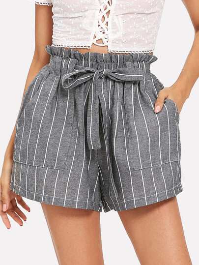 Short ceinture rayé avec avec rayé Short ceinture RawxPqrpR