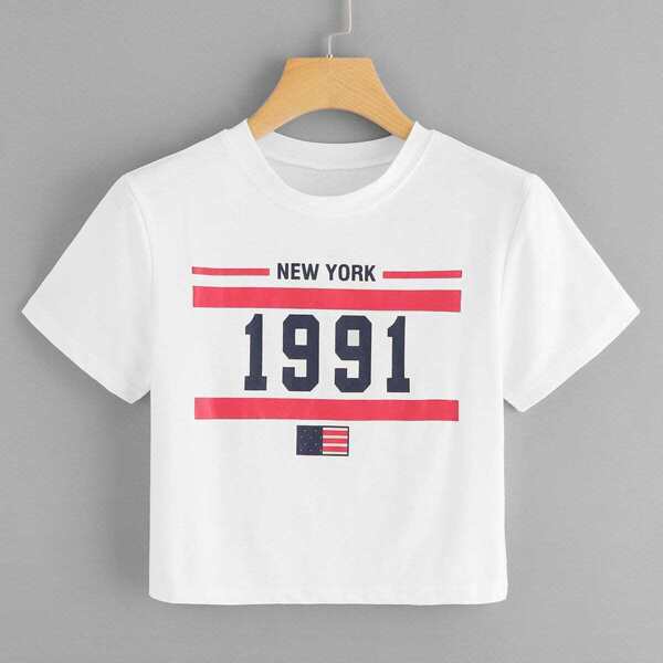 

Graphic Print Crop Tee
