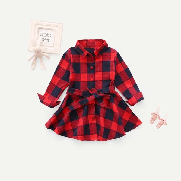 

Girls Check Plaid Dress