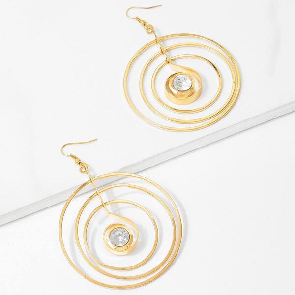 

Layered Circle Hoop Drop Earrings 1pair