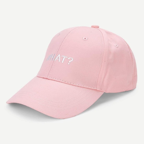 

Embroidered Letter Baseball Cap, Pink