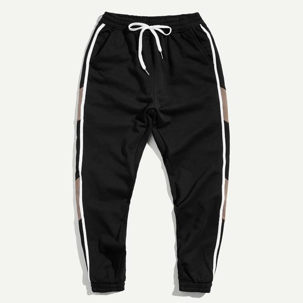 

Men Tape Detail Drawstring Pants