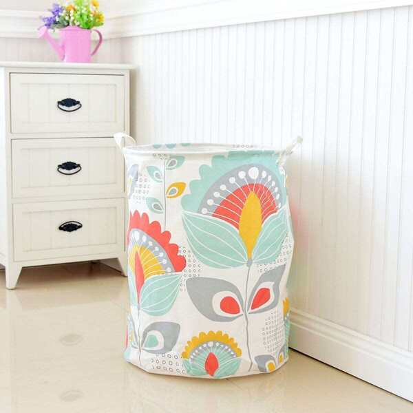 

Flower Print Storage Basket, Multicolor