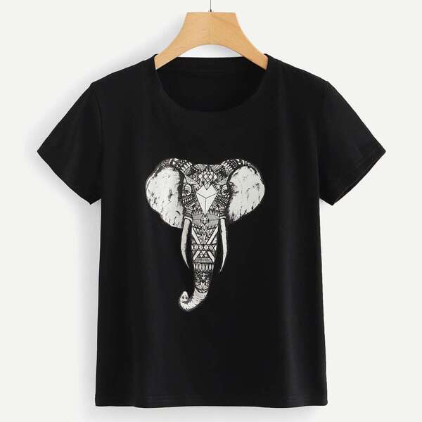 

Elephant Print Tee