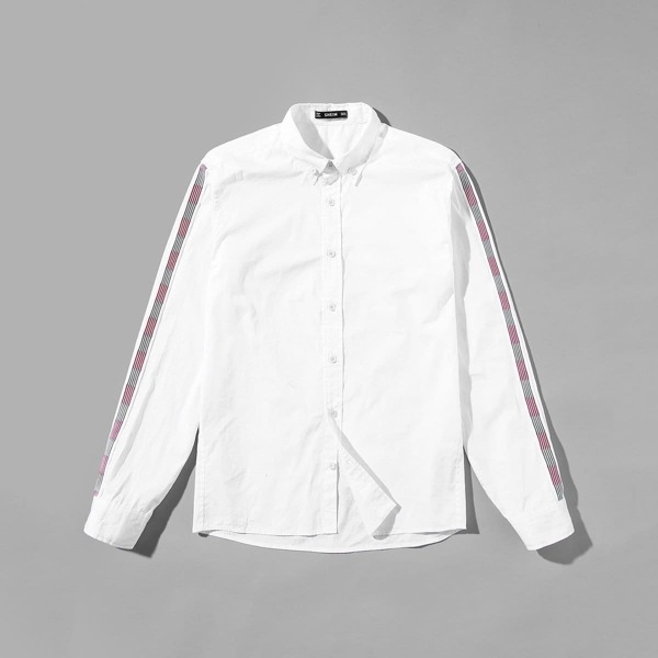 

Men Striped Side Sleeve Shirt