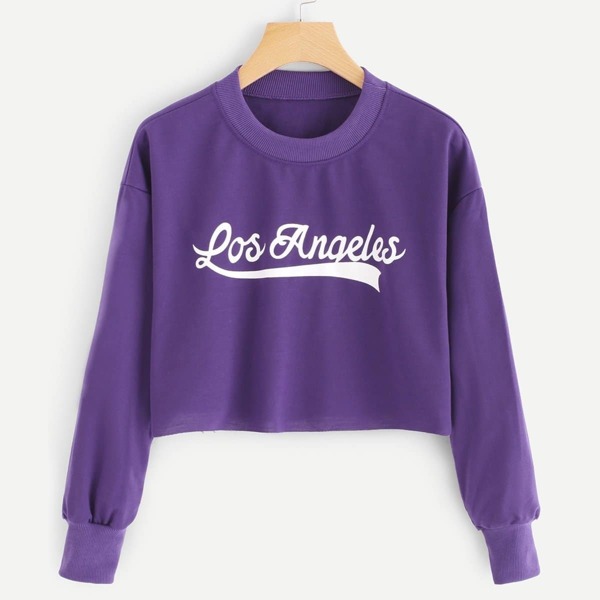 

Letter Print Crop Sweatshirt