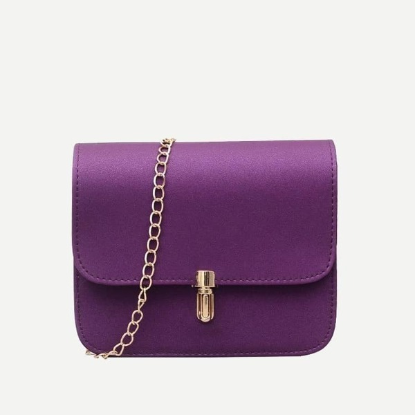 

Push Lock Chain Bag, Purple