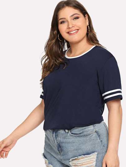 toevallig gestreept marine plus maat tops