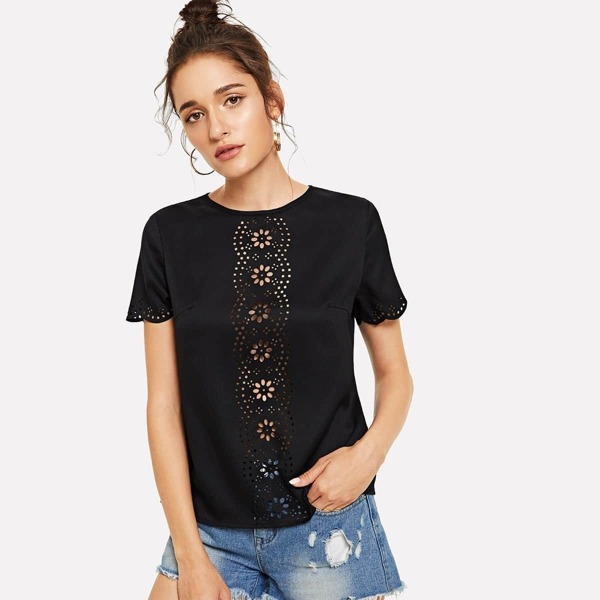 

Laser Cut Scallop Trim Solid Top