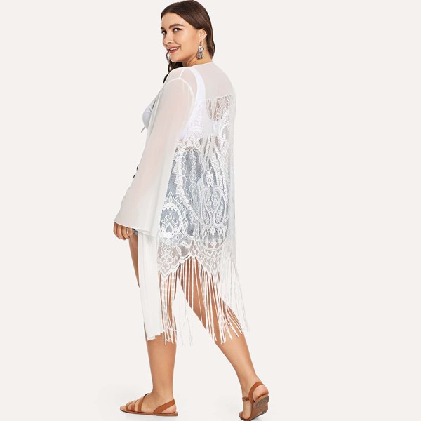 

Plus Lace & Mesh Cover Up