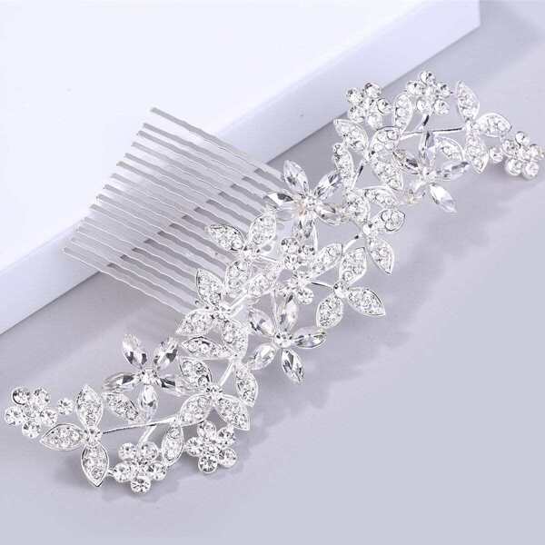 

Rhinestone Decorated Hair Pin, Silver