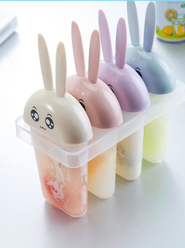 

4 Compartment Rabbit Popsicle Mold, Multicolor