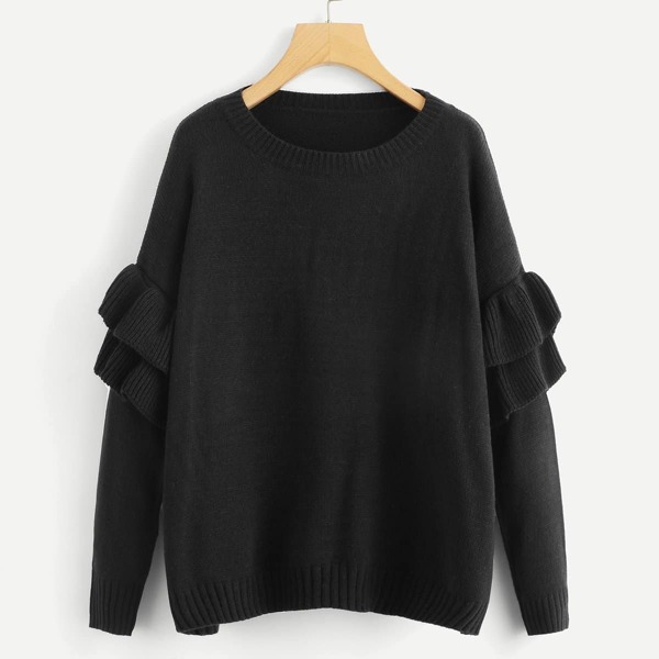 

Tiered Ruffle Embellished Sleeve Jumper