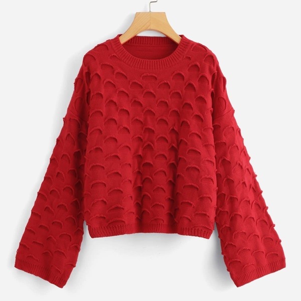 

Solid Dropped Shoulder Sweater