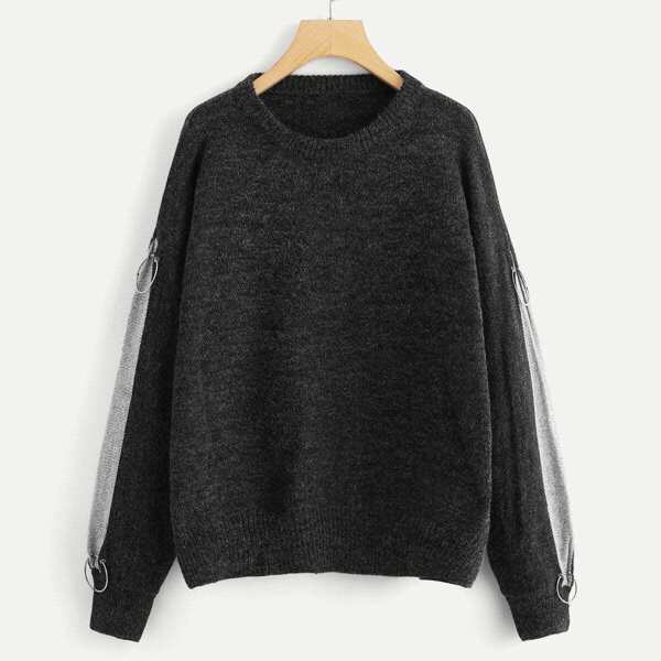 

Two Tone Sleeve O-Ring Detail Jumper