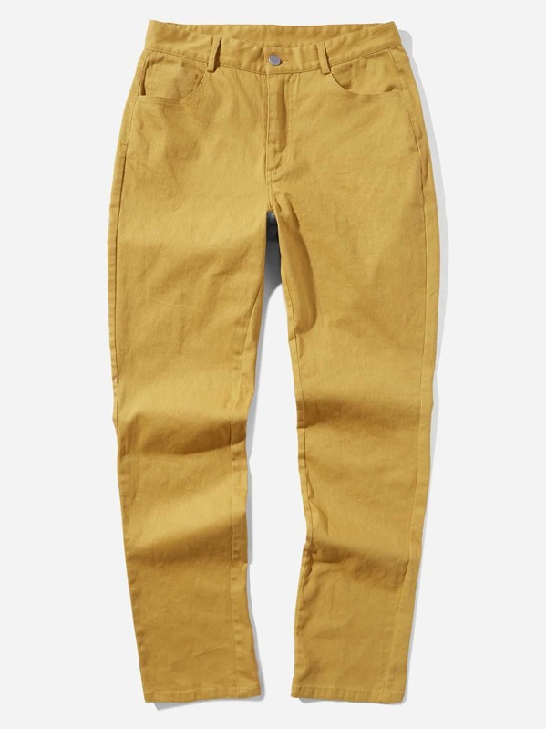 

Мужские кнопки Fly Pocket Patched Pants, null