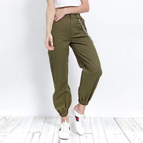 

Chain Detail Tapered Leg Pants