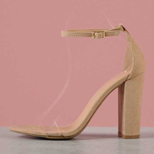 

Clear Strap Chunky Heel, Khaki
