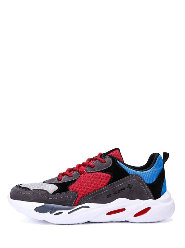 

Men Colorblock Lace Up Sneakers, Multicolor