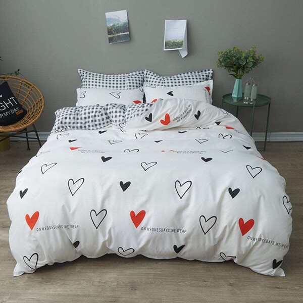 

Heart & Letter Print Sheet Set