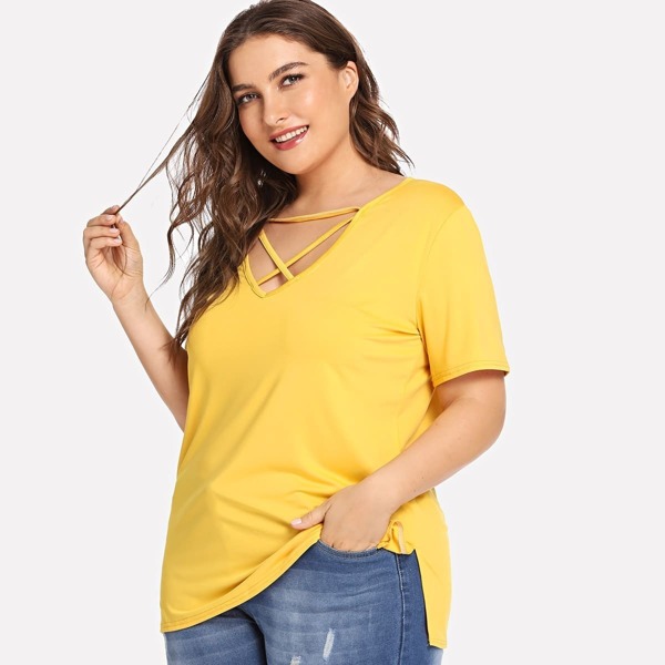 

Plus Criss Cross Solid Tee