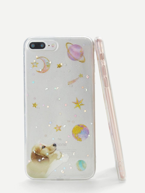 

Корпус сотового телефона для iPhone и с рисунками собаки и растений, null