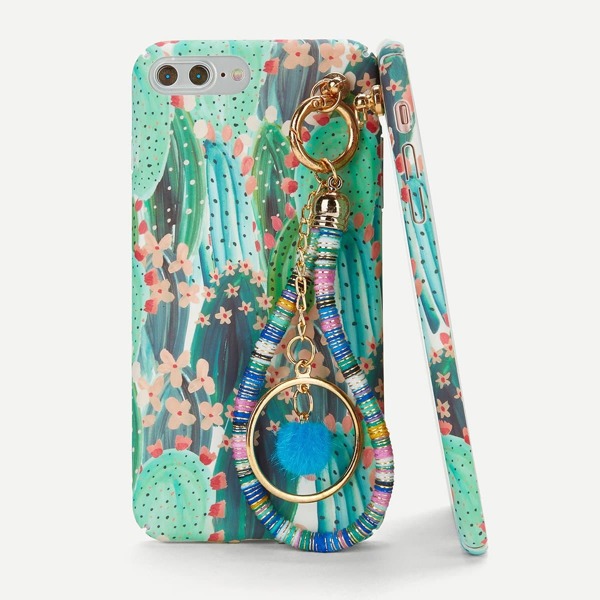 Cactus Print iPhone Case With Charm