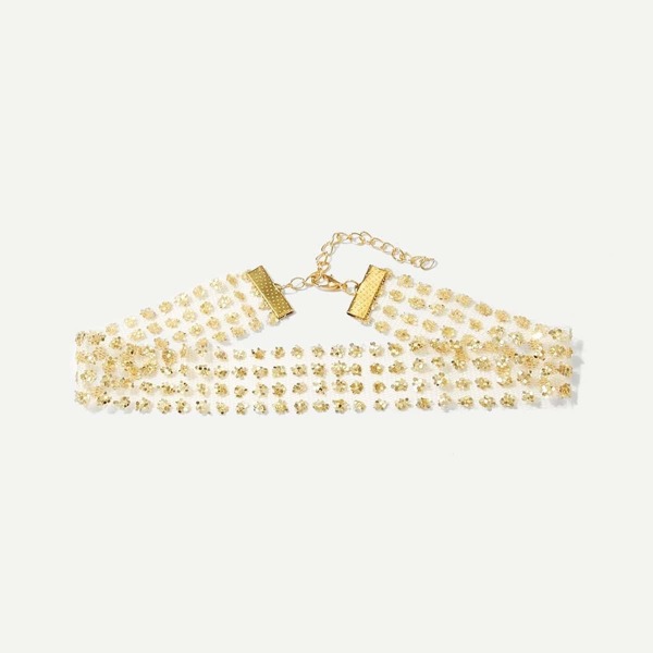 

Glitter Decorated Choker, Gold