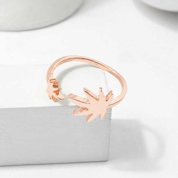 

Leaf Detail Ring 1pc, Pink