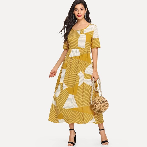 

Colorblock Longline Dress