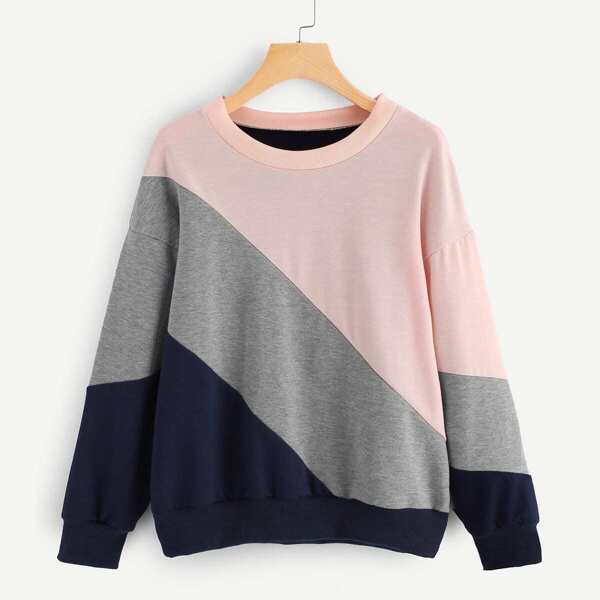 

Cut And Sew Panel Sweatshirt, Multicolor