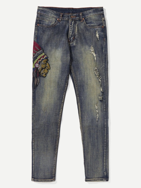 

Мужская графическая вышивка Ripped Jeans, null