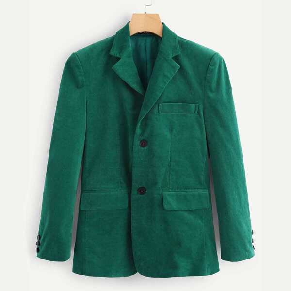 

Men Single Breasted Button Cuff Blazer