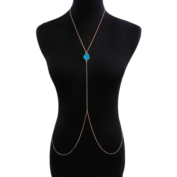 

Gemstone Decorated Body Chain, Gold