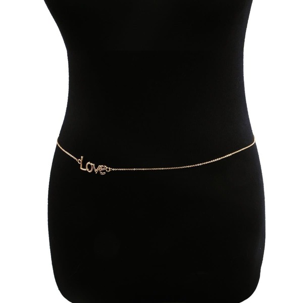 

Letter Detail Waist Chain, Gold