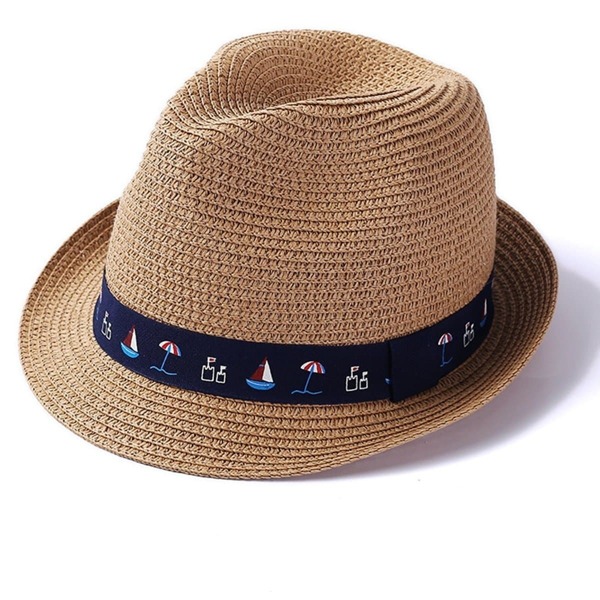 

Boys Mixed Print Band Straw Hat