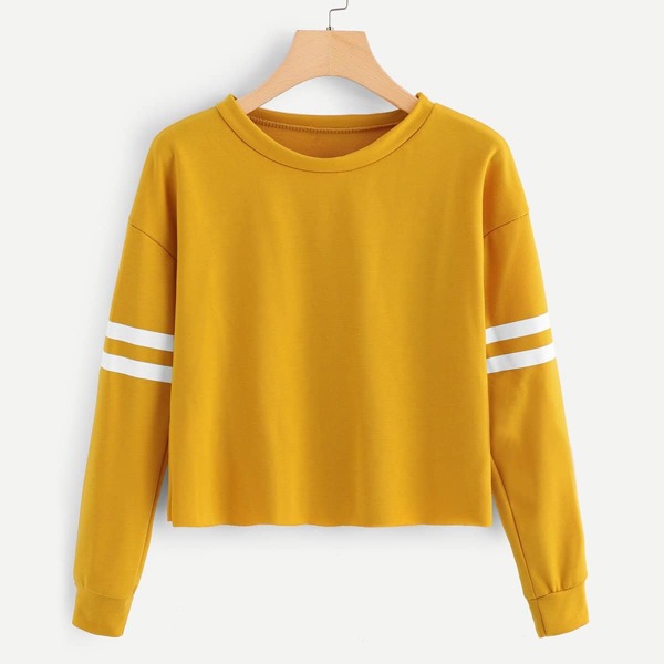 

Contrast Striped Sweatshirt, Yellow