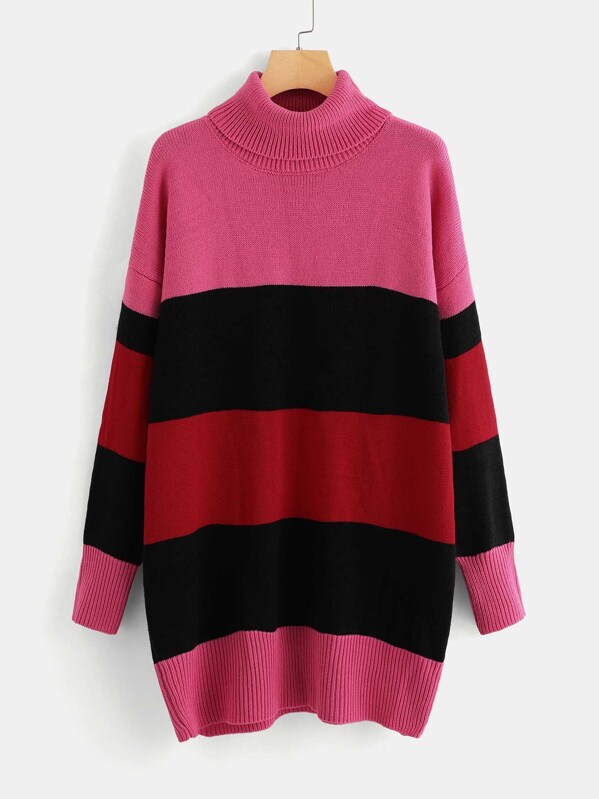 

Плюс Rolling Up Neck Color Block Ярлык, null