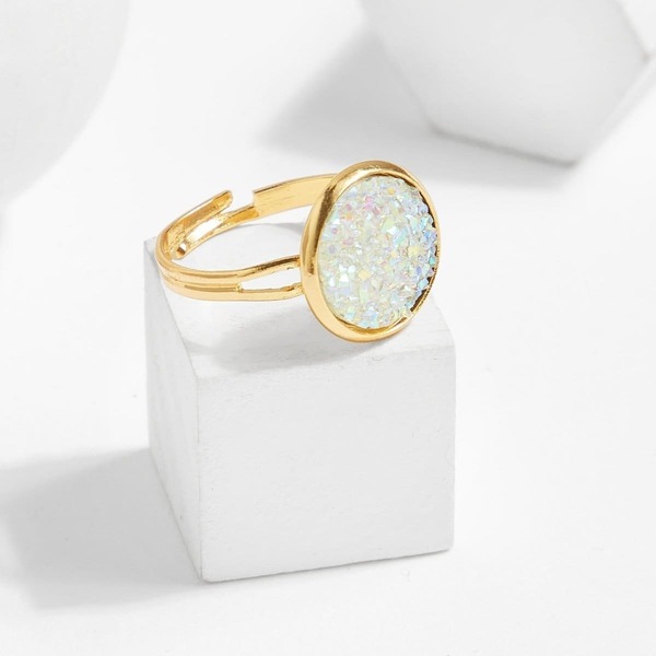 

Glitter Round Design Ring 1pc, Gold