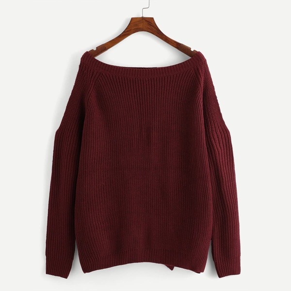 

Plus Boat Neck Cut Out Back Jumper