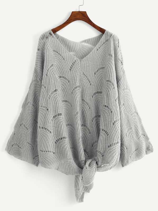 

Плюс Loose Knit Knot Sweater, null