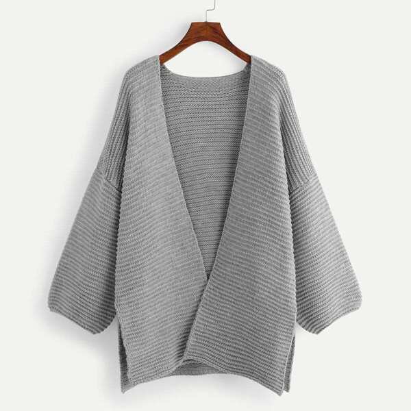 

Plus Slit Side Open Front Cardigan