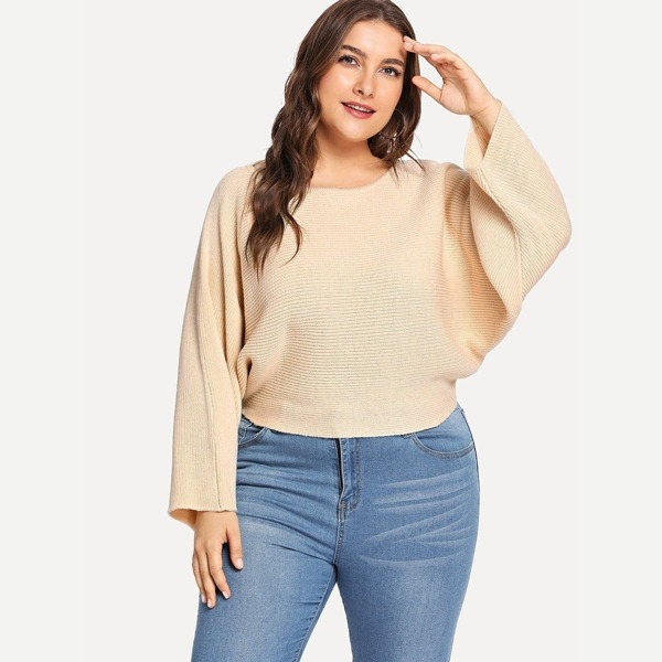 

Plus Dolman Sleeve Solid Jumper