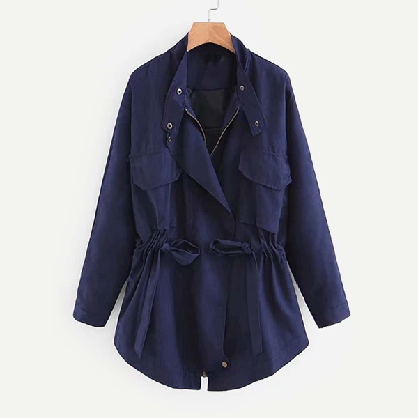 

Drawstring Waist Utility Jacket